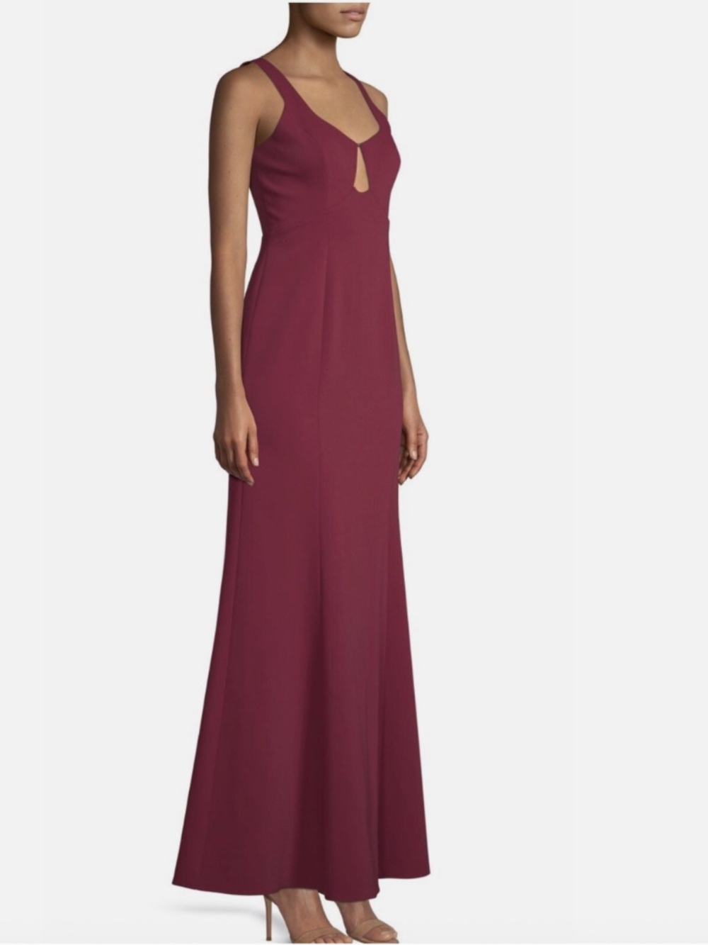 BCBG Max Azria Scooped Neck Wine Red Dress